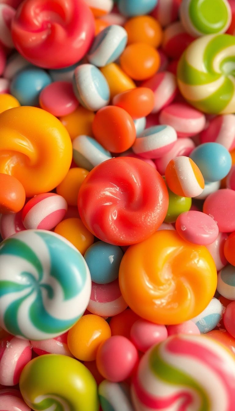 iPhone AI Mixed Candies Close Up Gorgeous Background